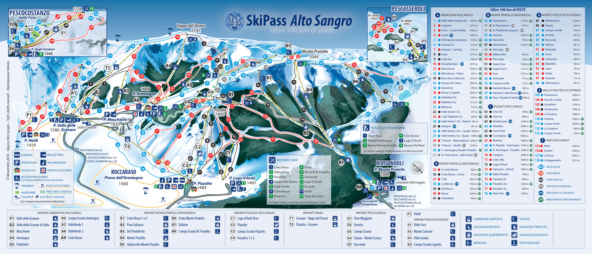 Alto Sangro Ski Map